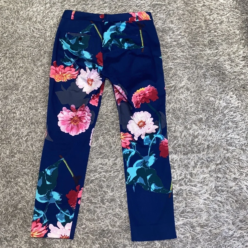 Banana Republic Avery Navy Blue floral work pants